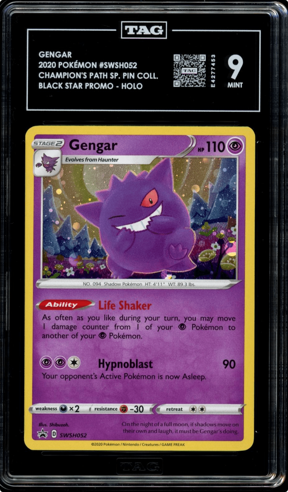 POKEMON CHAMPION'S PATH PIN COLL. GENGAR SWSH052 TAG 9