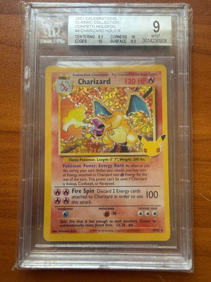 Pokemon Charizard Celebrations Classic Collection Holo 25th BGS 9 4 2021
