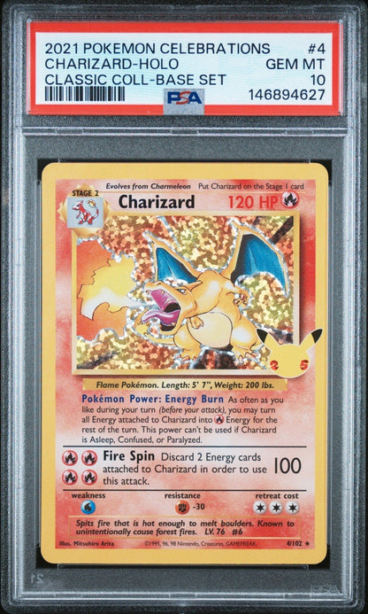 Pokemon Charizard Classic Collection 4/102 Celebrations Stamp Holo PSA 10