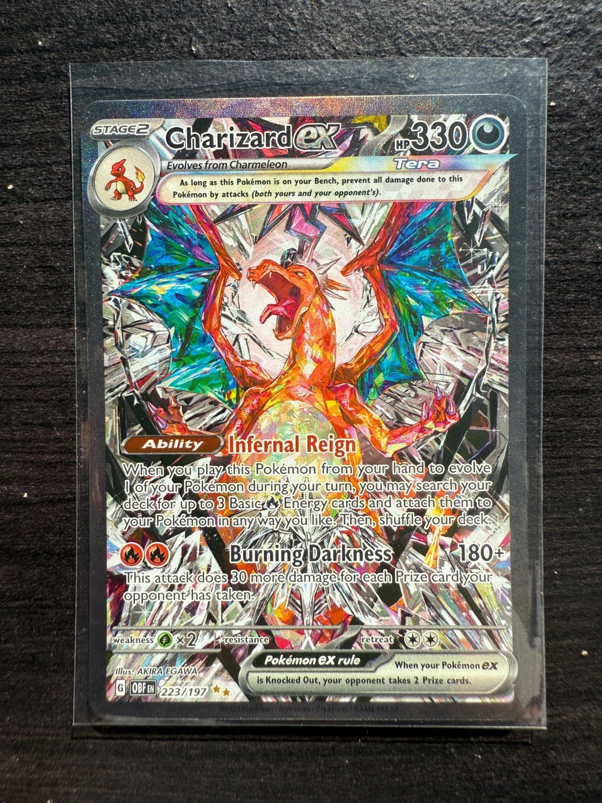 Pokemon Charizard ex 223/197 SV03: Obsidian Flames Holo NM - 