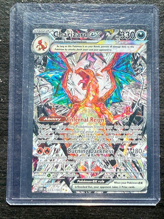Pokemon Charizard ex 223/197 Sv03: Obsidian Flames Holo SIR Mint 3 NM