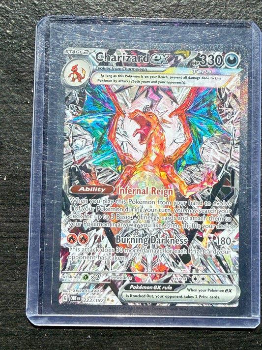 Pokemon Charizard ex 223/197 Sv03: Obsidian Flames Holo SIR Mint 4 NM