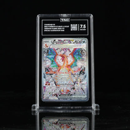 Pokemon Charizard ex 223/197 Sv03: Obsidian Flames Holo TAG 7.5