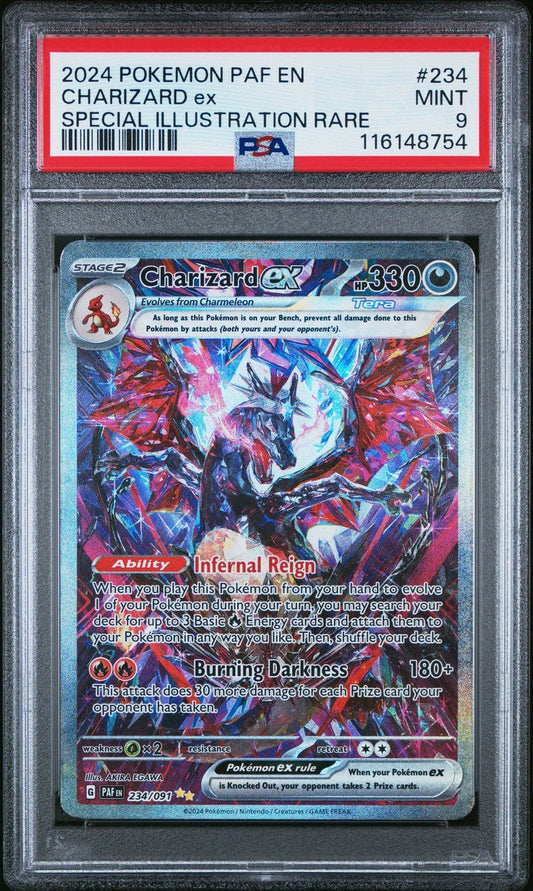 Pokemon CHARIZARD EX PSA 9 Special Illustration Rare Paldean Fates
