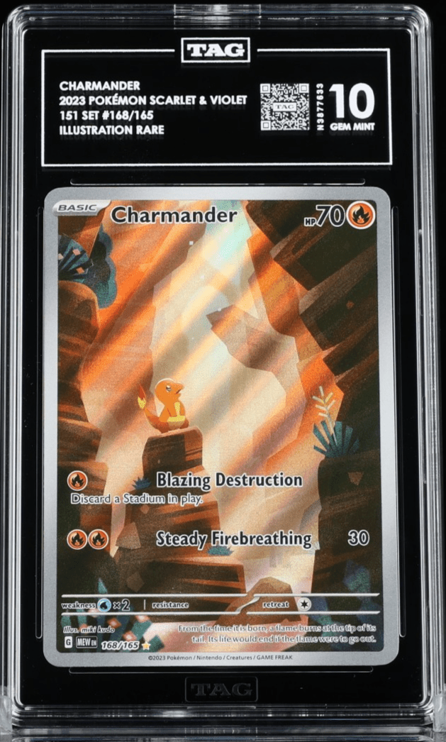 Pokemon Charmander 168/165 Sv: Scarlet & Violet 151 Holo TAG 10