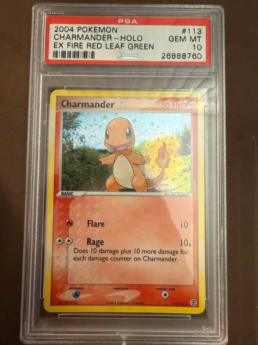 Pokemon Charmander Holo 113/112 Fire Red & Leaf PSA 10