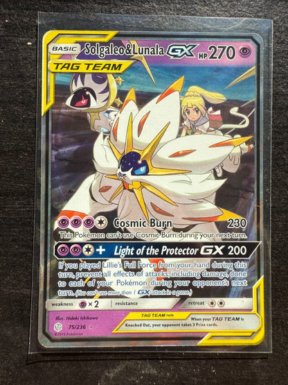 Pokemon COSMIC ECLIPSE TAG TEAM | Solgaleo & Lunala GX 75/236 NM