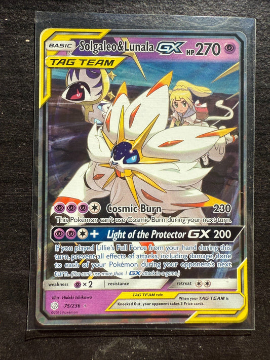 Pokemon COSMIC ECLIPSE TAG TEAM | Solgaleo & Lunala GX 75/236 NM