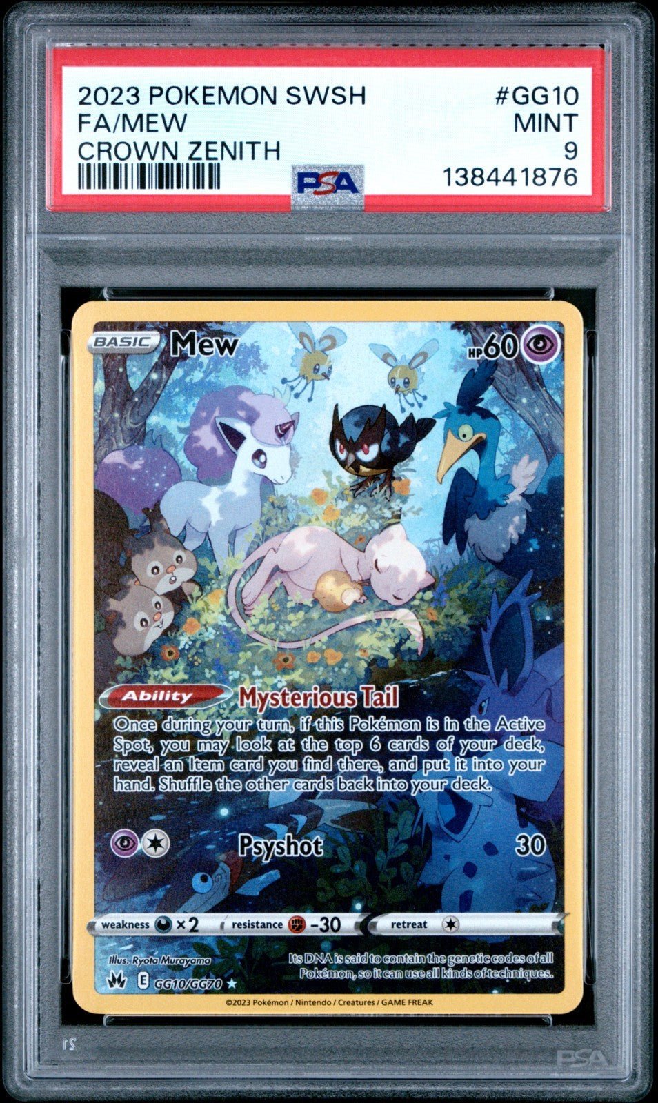 Pokemon Crown Zenith Mew Full Art GG10/GG70 PSA 9