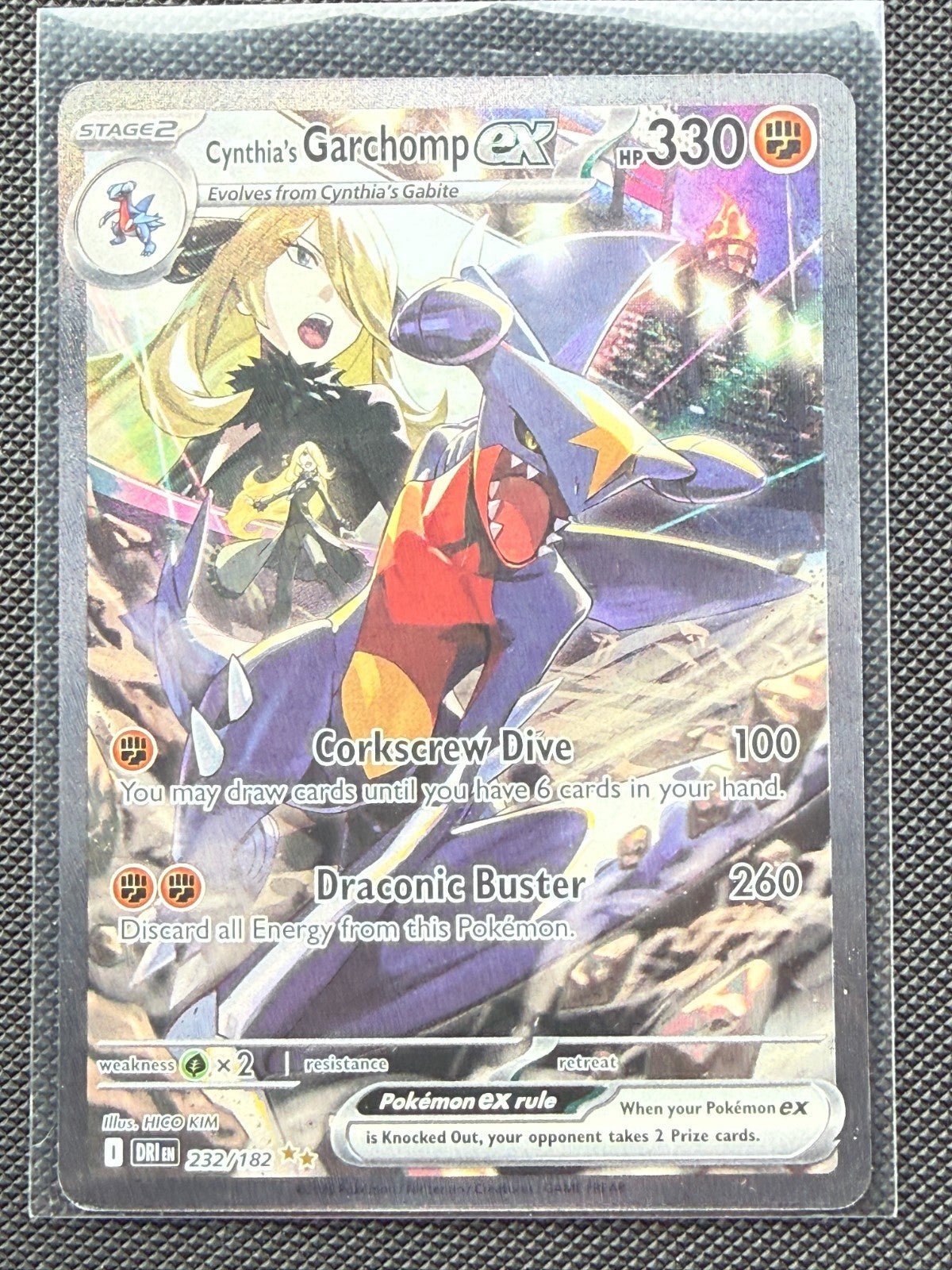 Pokemon Cynthia's Garchomp 232/182 Destined Rivals Special Illustration Rare NM