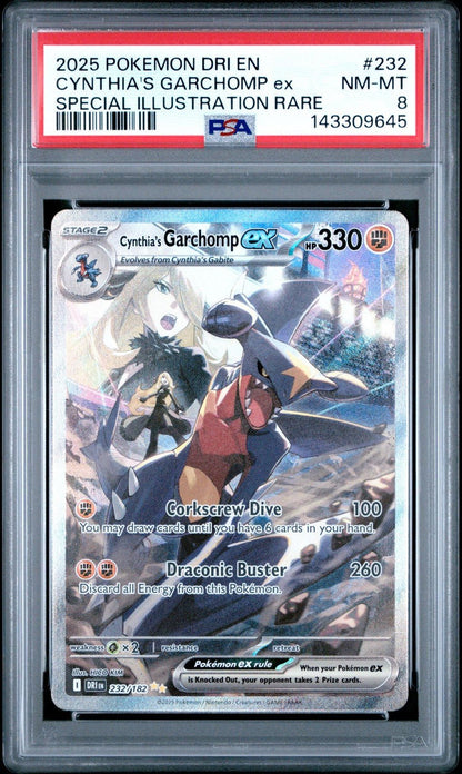 Pokémon Cynthia's Garchomp ex Special Illustration Rare Holo PSA 8 232/182