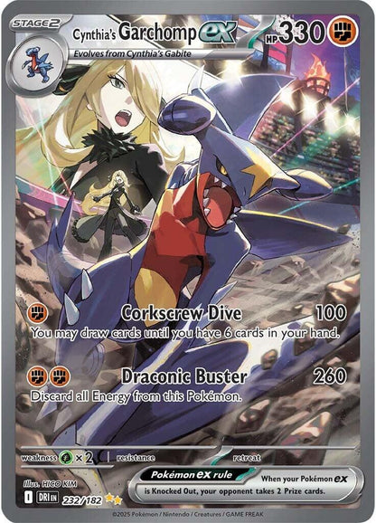 Pokémon Cynthia's Garchomp ex Special Illustration Rare Holo PSA 8 232/182