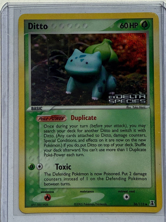 Pokemon Ditto (Bulbasaur) 36/113 Delta Species Reverse Holo LP - 