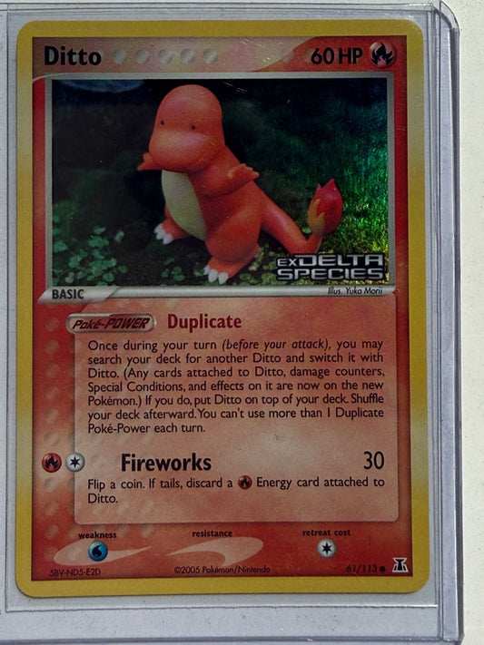 Pokemon Ditto Charmander 61/113 Reverse Holo (Stamped) - EX Delta Species MP+