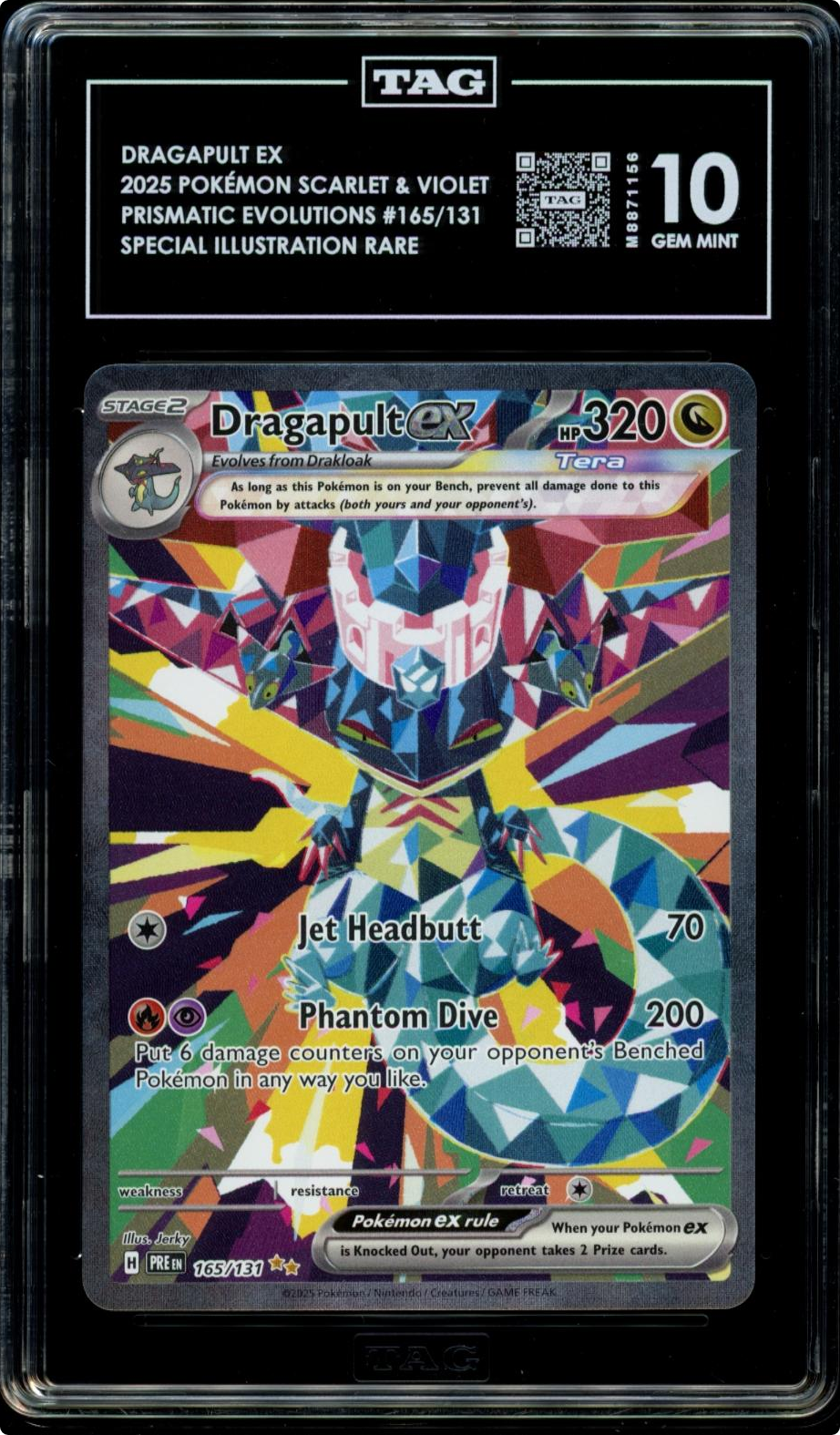 Pokemon Dragapult ex 165/131 Sv: Prismatic Evolutions Holo TAG 10