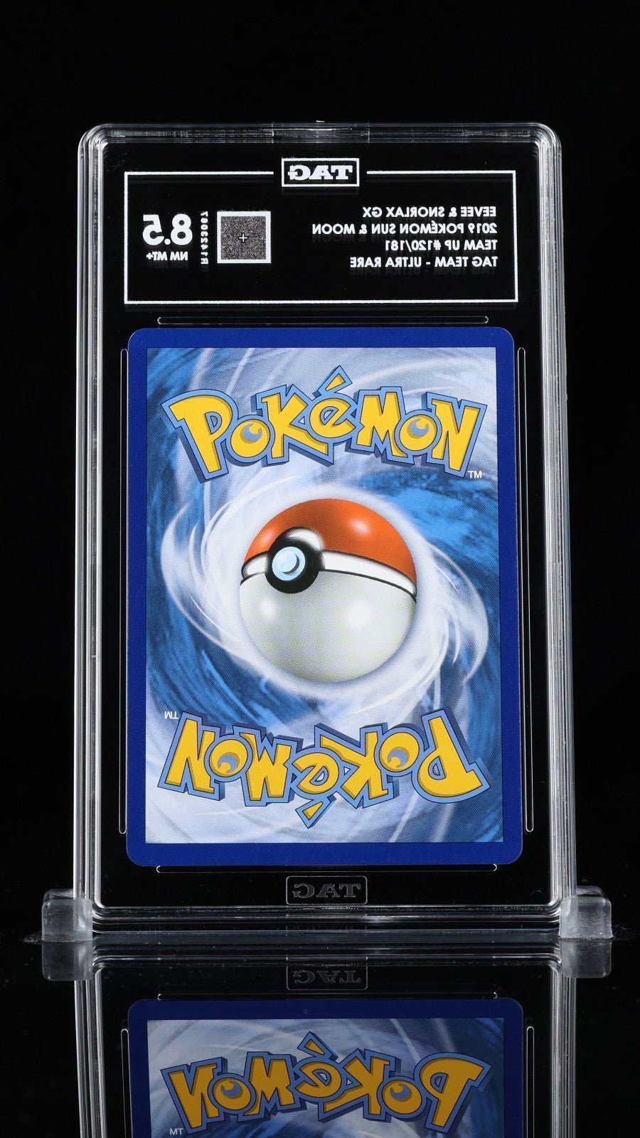 Pokemon Eevee & Snorlax GX 120/181 2019 Pokemon Team Up Tag Team TAG 8.5