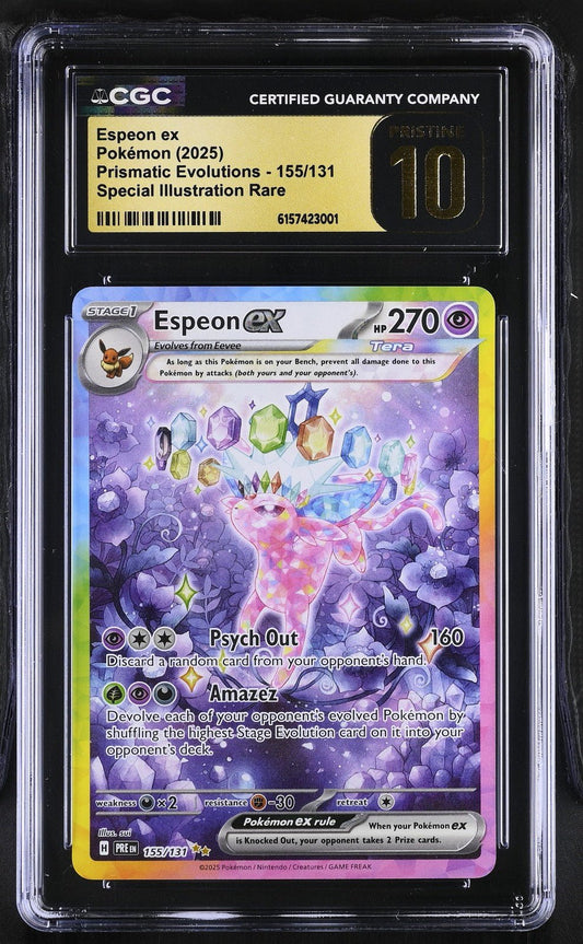 Pokemon espeon ex 155/131 Prismatic SIR EN CGC Pristine 10