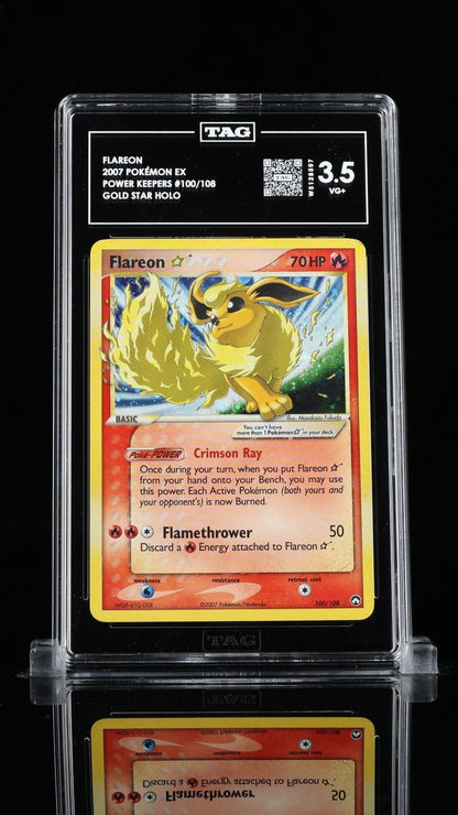 Pokemon Flareon Gold Star 100/108 Power Keepers TAG 3.5 PSA