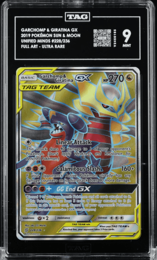 Pokemon Garchomp & Giratina Gx Unified Minds Full Art 228/236 TAG 9