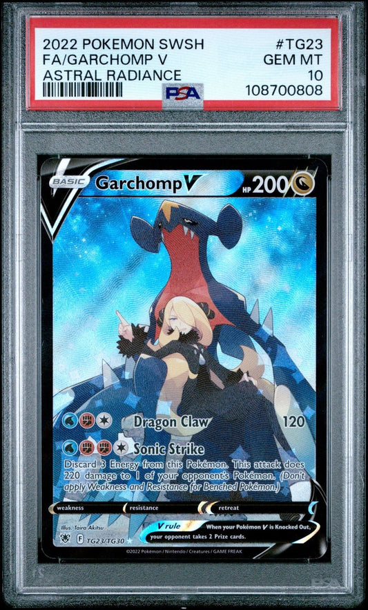 Pokemon Garchomp V TG23/TG30 Swsh10: Astral Radiance Trainer Gallery Holo PSA 10