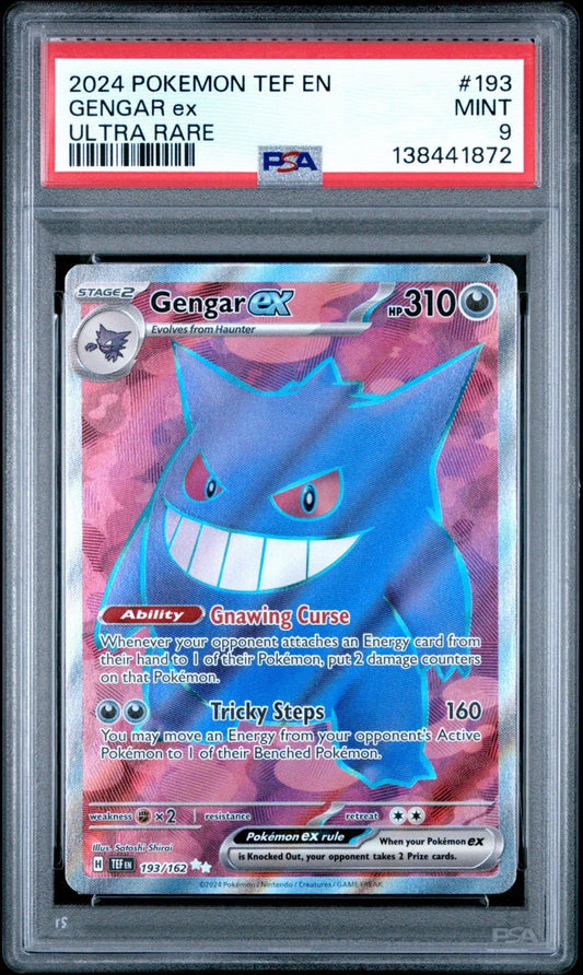 Pokemon Gengar EX Holo PSA 9 Temporal Forces 193/162