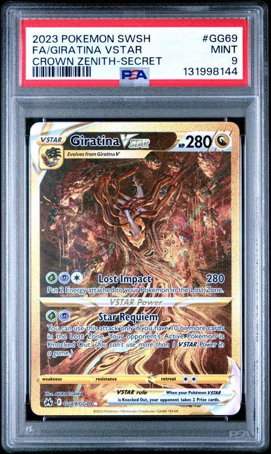 Pokemon Giratina VSTAR GG69/GG70 Crown Zenith Galarian Gallery Holo PSA 9