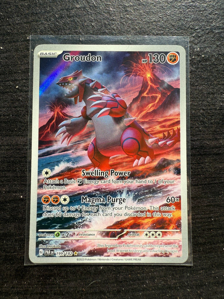 Pokemon Groudon 199/182 Sv04: Paradox Rift Holo Illustration Rare Near Mint