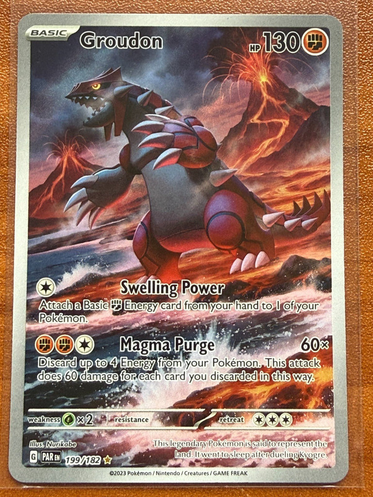 Pokemon Groudon 199/182 Sv04: Paradox Rift Holo NM