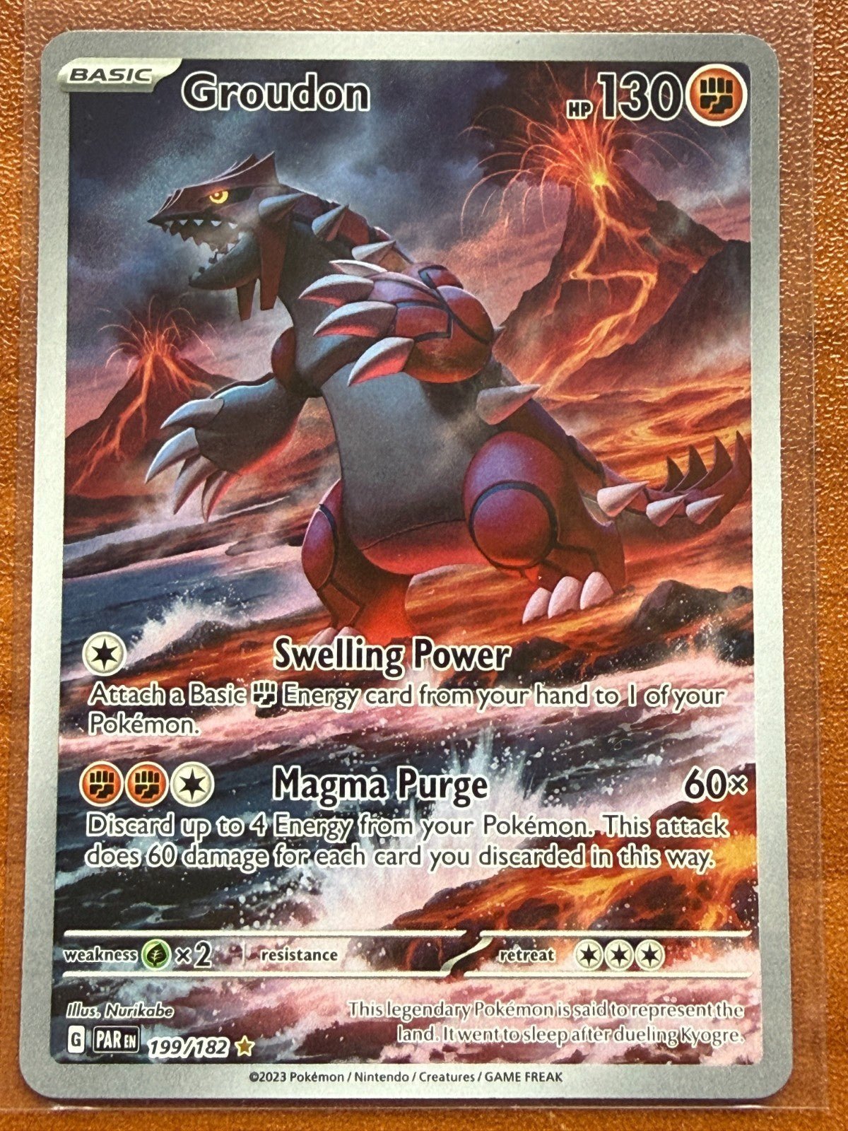 Pokemon Groudon 199/182 Sv04: Paradox Rift Holo NM