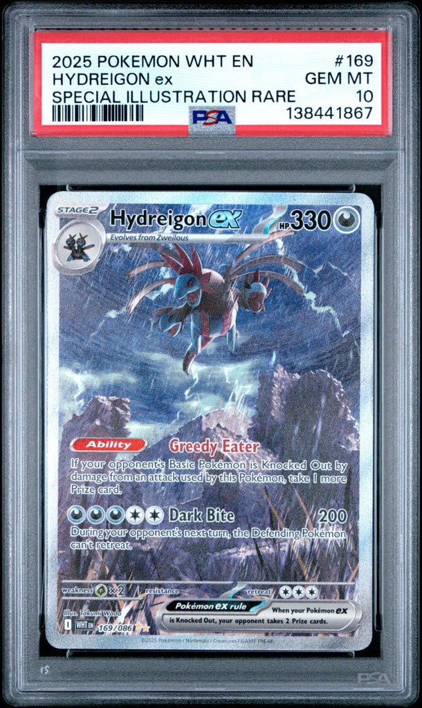 Pokemon Hydreigon ex White Flare Holo Illustration Rare 169/086 PSA 10