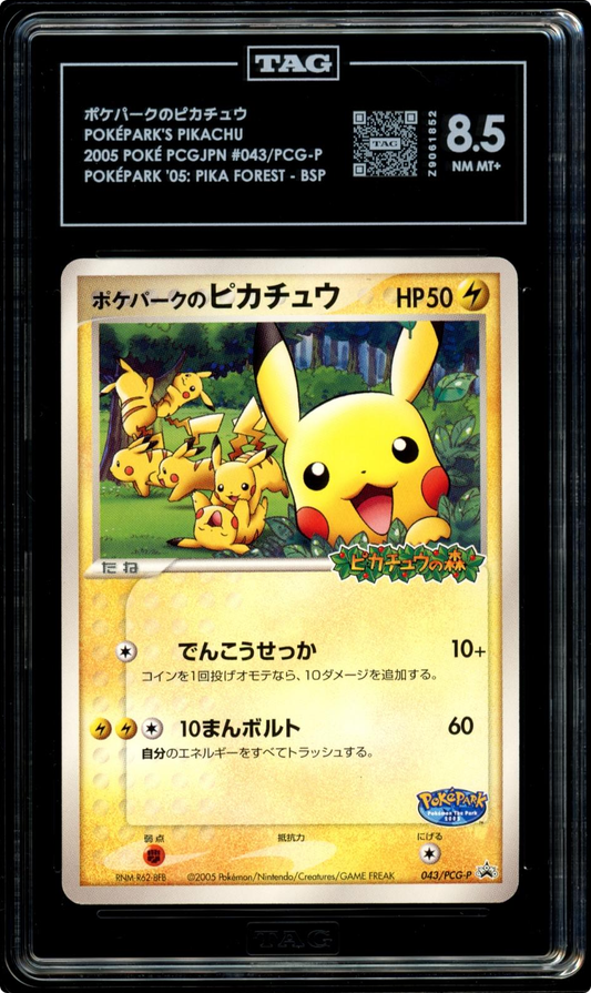 Pokemon Japanese 2005 Pokepark Pikachu 043 /PCG - P Grand Opening TAG 8.5