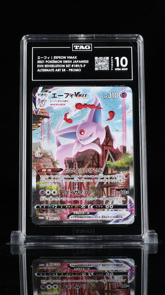 Pokemon JP Espeon VMAX Eevee Heroes Bx. Full Art Promo 189/S - P TAG 10