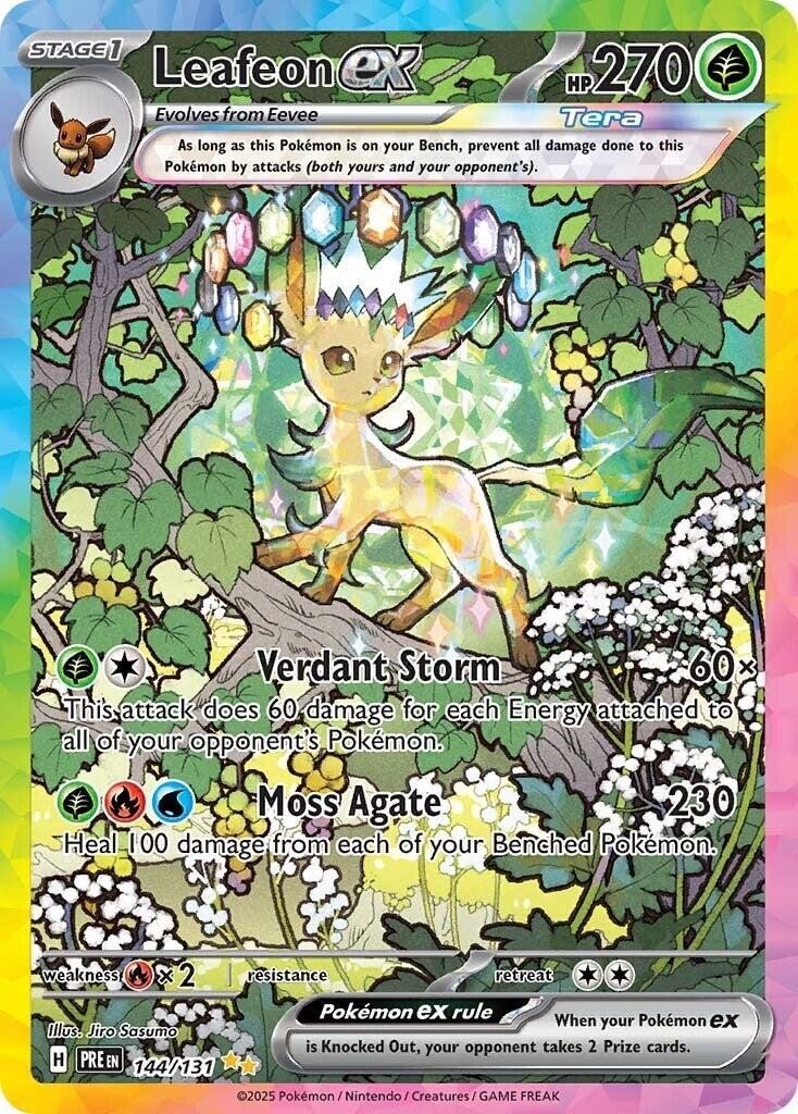 Pokemon Leafeon ex 144/131 Sv Prismatic Evolutions SIR Holo NM