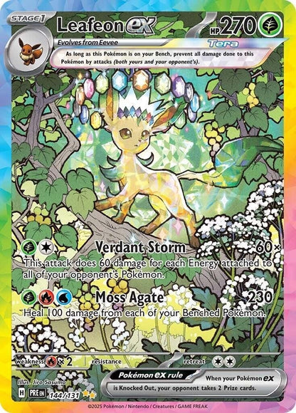 Pokemon Leafeon ex 144/131 Sv Prismatic Evolutions SIR Holo NM