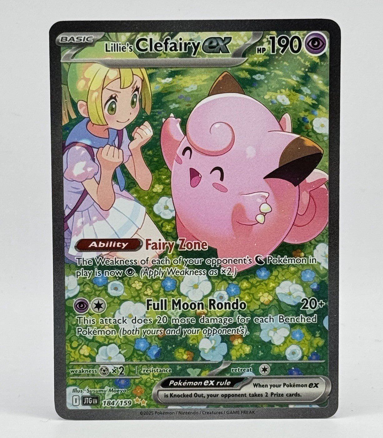 Pokemon Lillie's Clefairy EX 184/159 Journey Together 190 HP Holo PSA 9