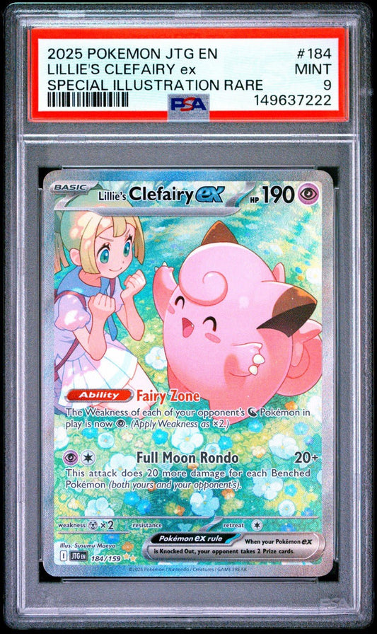 Pokemon Lillie's Clefairy EX 184/159 Journey Together 190 HP Holo PSA 9
