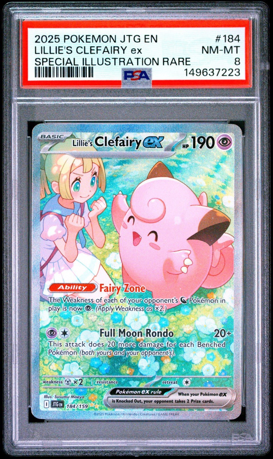 Pokemon Lillie's Clefairy EX 184/159 Journey Together 190 HP Holo PSA 9