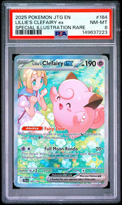 Pokemon Lillie's Clefairy EX 184/159 Journey Together 190 HP Holo PSA 9