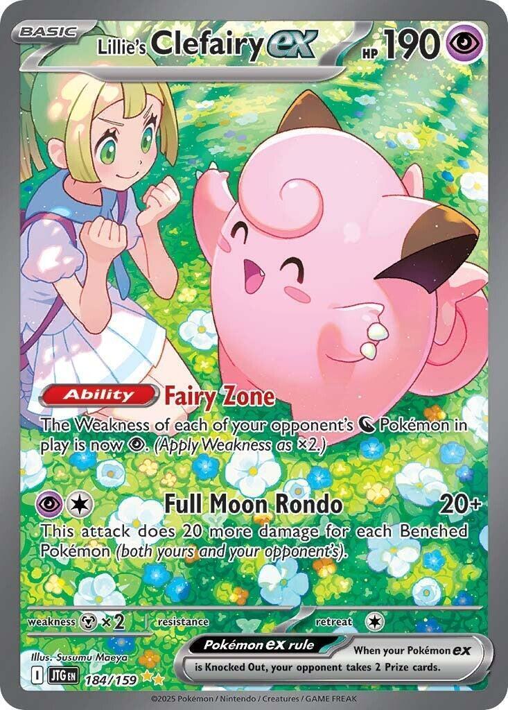Pokemon Lillie's Clefairy ex 184/159 Sv09: Journey Together Holo NM Mint