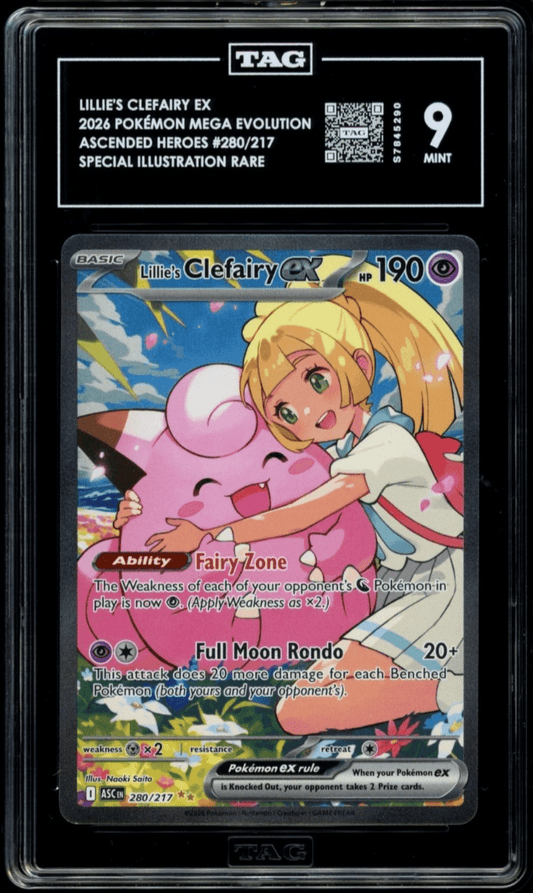 Pokémon Lillie's Clefairy ex 280/217 Me: Ascended Heroes SIR TAG 9