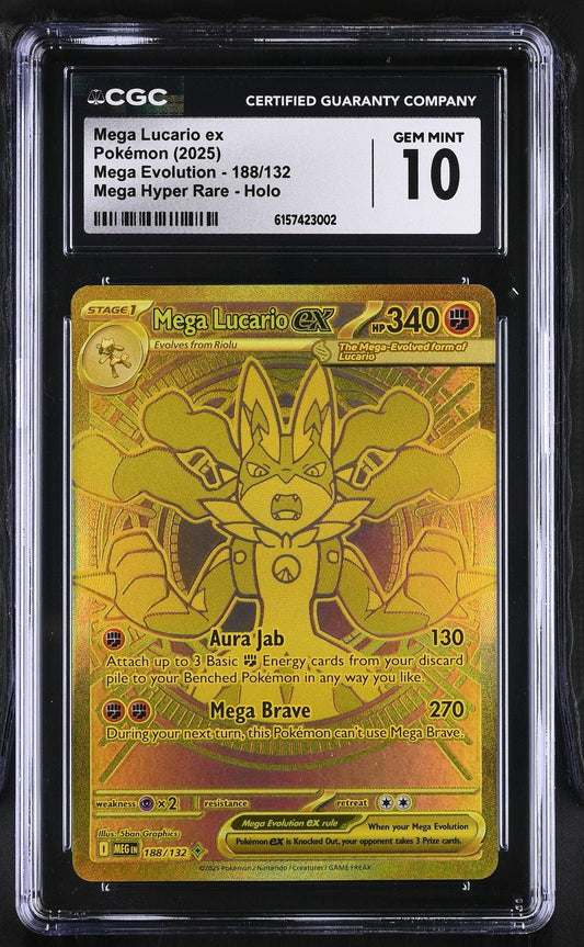 Pokemon Lucario MHR Mega Evolution 188/132 2025 EN CGC 10