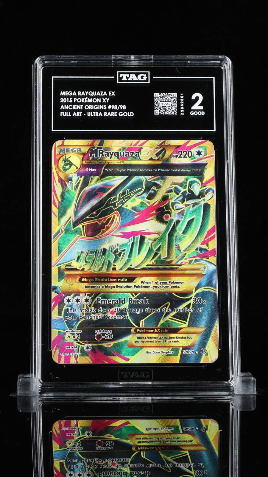Pokemon M Rayquaza EX 98/98 Ancient Origins Secret Rare TAG 2