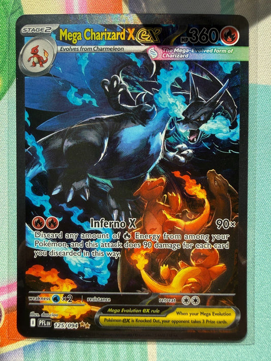 Pokemon Mega Charizard x EX 125/094 Me02: Phantasmal Flames Holo NM