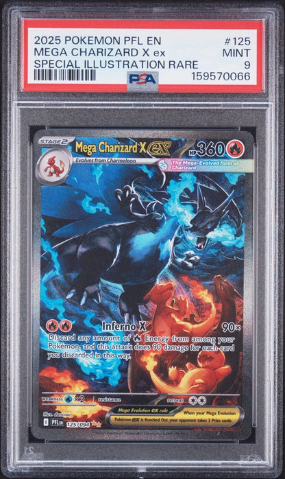 Pokemon Mega Charizard X EX 125/094 Phantasmal Flames SIR PSA 9