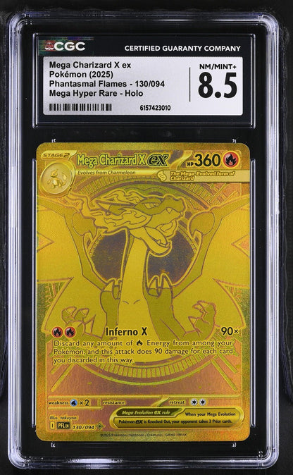 Pokemon Mega Charizard X EX Mega Hyper Rare CGC 8.5 Phantasmal Flames 2