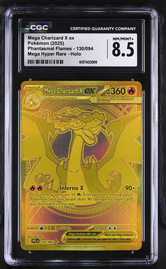 Pokemon Mega Charizard X EX Mega Hyper Rare CGC 8.5 Phantasmal Flames