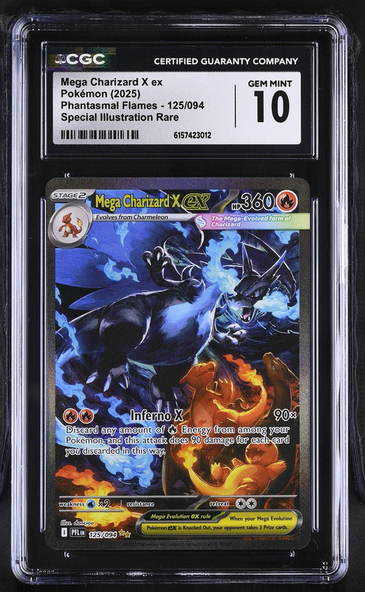 Pokemon Mega Charizard X EX Phantasmal Flames 125/094 SIR CGC 10