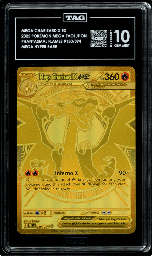 Pokemon Mega Charizard X ex Phantasmal Flames Mega Hyper Rare 130 TAG 10
