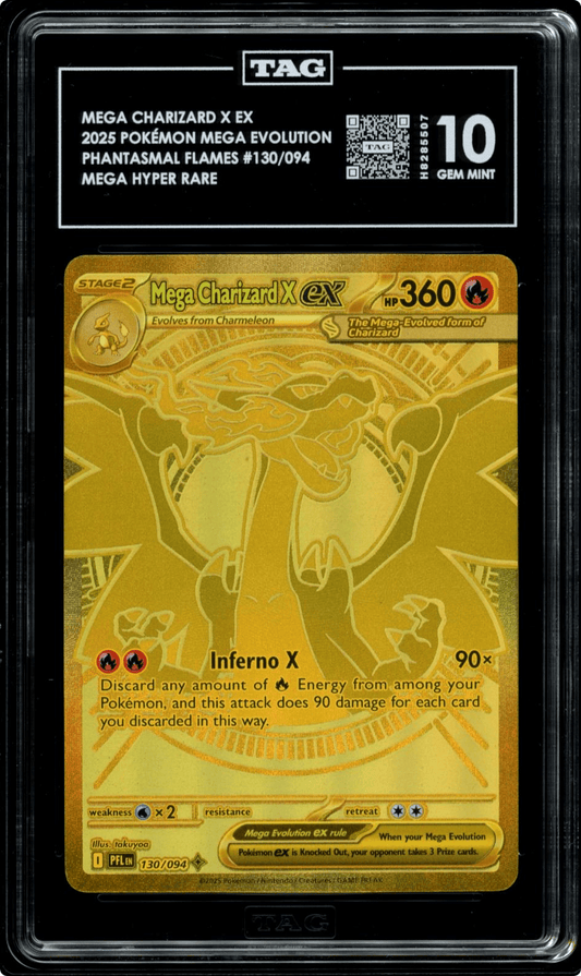 Pokemon Mega Charizard X ex Phantasmal Flames Mega Hyper Rare 130 TAG 10