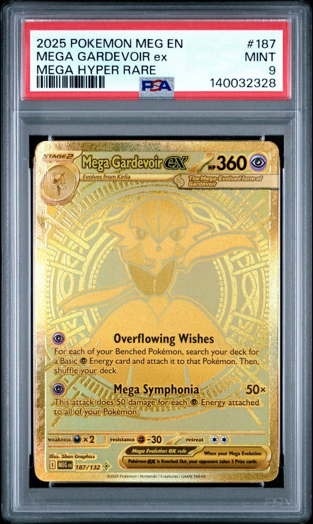 Pokemon Mega Evolution 187 Mega Gardevoir ex Hyper Rare Gold PSA 9